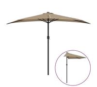 vidaXL Parasol de balcon avec mât en aluminium Taupe 300x150 cm Demi