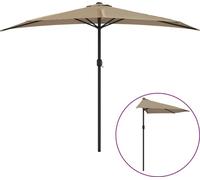vidaXL Parasol de balcon avec mât en aluminium Taupe 300x155 cm semi-circulaire