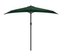 vidaXL Parasol de balcon Demi – Mât en aluminium Vert 270x144 cm