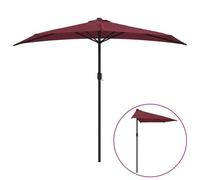 Vidaxl Parasol De Balcon Mât En Aluminium Bordeaux 270x135x245 Cm Demi