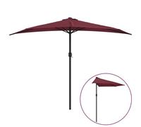 vidaXL Parasol de balcon mât en aluminium Bordeaux 300x150x253 cm Demi