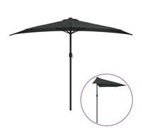 vidaXL Parasol de balcon Mât en aluminium noir 300x155x223cm semi-circulaire