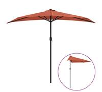 vidaXL Parasol de balcon Mât en aluminium Terracota 270x144x222cm semi-circulaire
