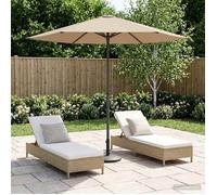 vidaXL Parasol de jardin 230 x 230 cm Polyester Rectangulaire Taupe 42036178
