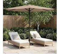 vidaXL Parasol de jardin 270 x 270 cm Polyester Rectangulaire Taupe 42036187