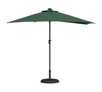 vidaXL Parasol de Jardin 294 x 150 x 224 cm Polyester et Acier Vert | Change la position rapidement avec une manivelle, Illumine ton espace extérieur avec des lumières sur chaque mât,