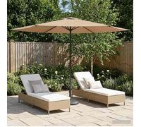 vidaXL Parasol de jardin 300 x 300 cm Polyester Rectangulaire Taupe 42036196