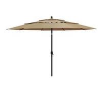 vidaXL Parasol avec mât en aluminium 3 couches Taupe 3,5 m