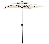 vidaXL Parasol de jardin à 3 niveaux avec mât en aluminium sable 2x2 m