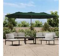 vidaXL Parasol double avec lampes LED 449x265 cm Vert