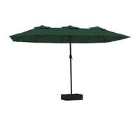 vidaXL Parasol double avec lampes LED vert 449x265 cm