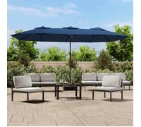 vidaXL Parasol de Jardin à Double Tête avec LED, Pare-soleil de Patio, Abri de Soleil, Parasol de Plage Terrasse Extérieur, 362960