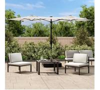 vidaXL Parasol de Jardin à Double Tête avec LED, Pare-soleil de Patio, Abri de Soleil, Parasol de Plage Terrasse Extérieur, 362969