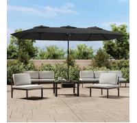 vidaXL Parasol double avec lampes LED Anthracite 449x265 cm