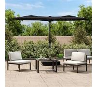 vidaXL Parasol de Jardin à Double Tête, Pare-soleil de Patio, Abri de Soleil, Parasol de Plage Terrasse Extérieur, Noir 362967 Noir G
