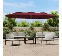 vidaXL Parasol de jardin double 449x265 cm Rouge bordeaux
