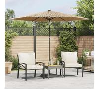 vidaXL Parasol avec LED et mât en acier brun 268x268x226 cm