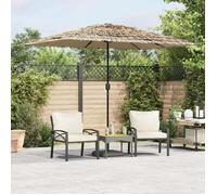 vidaXL Parasol avec LED et mât en acier brun 300x200x250 cm