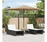 vidaXL Parasol de jardin avec LED et mât en acier marron 324x324x247cm, parasol, parasol d'extérieur, parasol de patio, 4005122 Marron