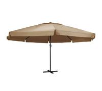 vidaXL Parasol de jardin avec mât alu 600 cm - Taupe
