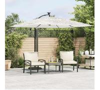 vidaXL Parasol de jardin avec mât en acier blanc 269x269x235 cm, parasol, parasol d'extérieur, parasol de patio, parapluie, 4005081