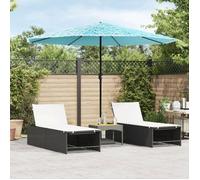 vidaXL Parasol de jardin avec mât en acier bleu 324x324x247 cm, parasol, parasol d'extérieur, parasol de patio, parapluie, 4005110