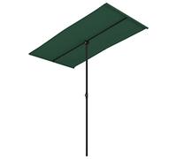 vidaXL Parasol de Jardin avec Mât en Aluminium, Pare-Soleil de Patio, Abri de Soleil, Parasol de Terrasse Arrière-Cour Extérieur, 2x1,5 m Vert