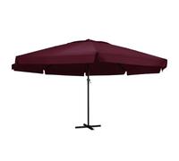vidaXL Parasol de Jardin avec Mât en Aluminium, Pare-Soleil de Patio, Abri de Soleil, Parasol de Terrasse Extérieur, 600 cm Rouge Bordeaux
