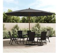 vidaXL Parasol avec mât en bois Anthracite 400x273 cm