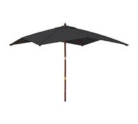 vidaXL Parasol de Jardin avec mât en Bois Noir 300x300x273 cm