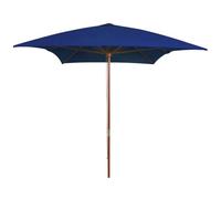 vidaXL Parasol de Jardin avec Mât en Bois, Pare-Soleil de Patio, Abri de Soleil, Parasol de Terrasse Balcon Extérieur, Bleu 200x300 cm