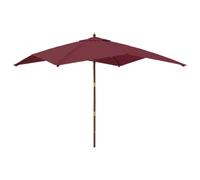 vidaXL Parasol de Jardin avec mât en Bois Rouge Bordeaux 300x300x273cm