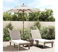 Parasol de jardin avec mât en bois sable 196x231 cm 363159