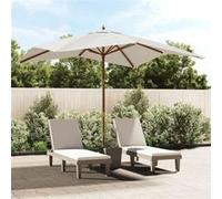 vidaXL Parasol de jardin avec mât en bois sable 300x300x273 cm 363191 Beige G