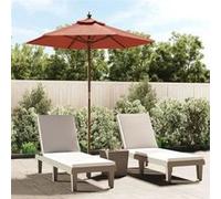 vidaXL Parasol de jardin 363164 mât en bois terre cuite 196x231 cm Marron G