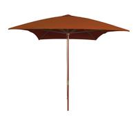 vidaXL Parasol de jardin avec mât en bois - Terre cuite 200x300 cm
