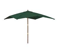 vidaXL Parasol de Jardin avec mât en Bois Vert 300x300x273 cm, Parasol, Parasol d'extérieur, Parasol de Patio, Parapluie, Parasol de terrasse