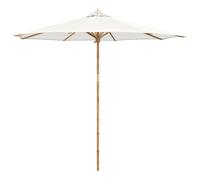 vidaXL Parasol de jardin, diamètre 270 x 260 cm, bambou, forme ronde, couleur crème