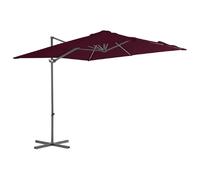 vidaXL Parapluie avec mât en acier 250x250 cm rouge bordeaux