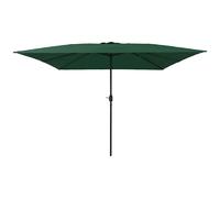 vidaXL Parasol de jardin 295 x 295 x 245 cm – Polyester et acier, Protection UV – Vert