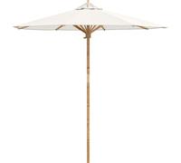 vidaXL Parasol de jardin, diamètre 217 x 230 cm, en bambou, forme ronde, couleur crème