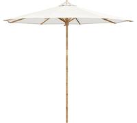 vidaXL Parasol de jardin rond Bambou Ø 270 x 260 cm Blanc crème