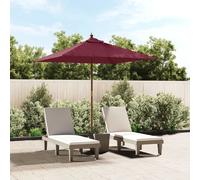 vidaXL Parasol de jardin en bois 198 cm - Rouge bordeaux