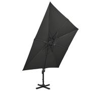 Vidaxl Parasol De Jardin En Porte-À-Faux Avec Double Toit Noir