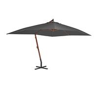 vidaXL Parapluie avec mât en bois 400x300 cm Anthracite
