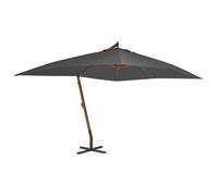 vidaXL Parapluie avec mât en bois 400x300 cm Anthracite