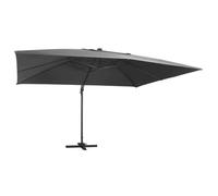 vidaXL Parapluie Mât en aluminium avec éclairage LED 400x300 cm Anthracite