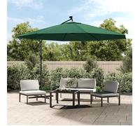 vidaXL Parapluie avec éclairage LED et mât métallique 350 cm Vert