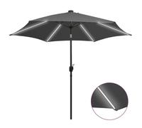 vidaXL Parasol 300 cm – mât en aluminium, éclairage LED – Anthracite