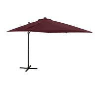 VIDAXL Parasol de jardin LED avec mât Bordeaux